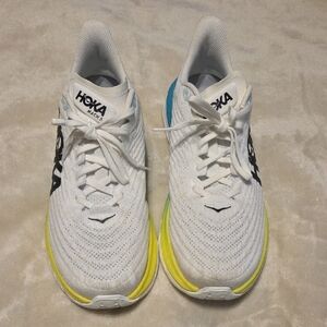 Hoka White Yellow Blue Sneakers